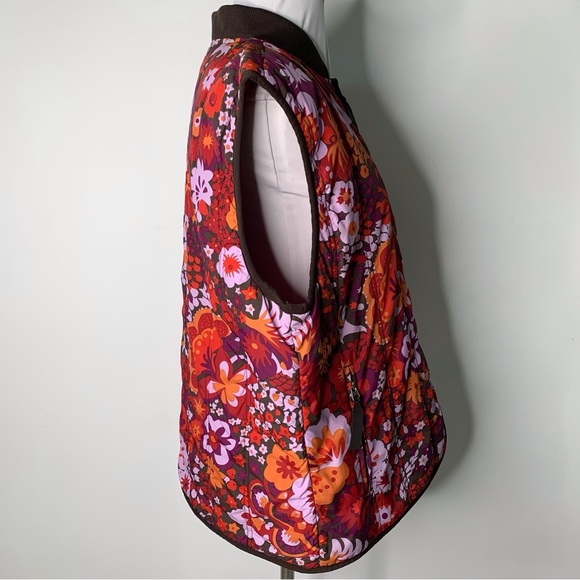 Patagonia Women's Brown Multicolor Floral Nylon Puff Zip Vest Size Large - Picture 4 of 10